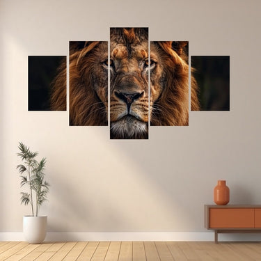 5 Piece Canvas Art Lion